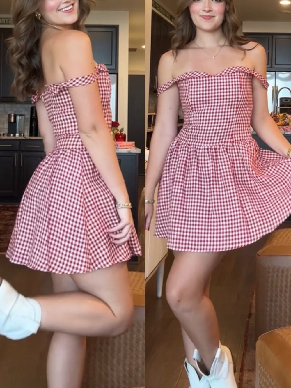 Reformation Sora Linen Dress – Tomato Check Gingham - NWT NEW - Picture 4 of 12